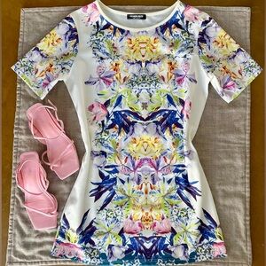 Fashion Union Floral Abstract Mini Dress - Size 8